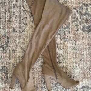 Carlos by Carlos Santana peep toe Thigh High Suede Boots